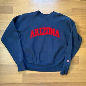 Vintage 90’s Arizona Wildcats Navy Blue Weave Crewneck Pullover Sweatshirt Sz L